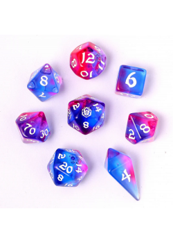 Wyrmforged Rollers Rounded Edge 8pc Dice Set - Unicorn Tears